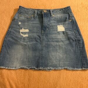 NOBO Blue Distressed A-Line Skirt